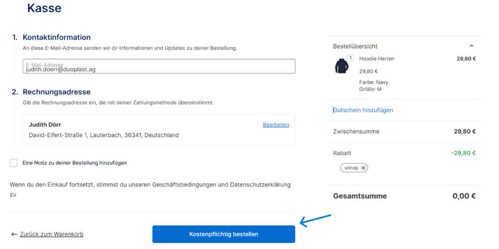 Bestellung abschließen